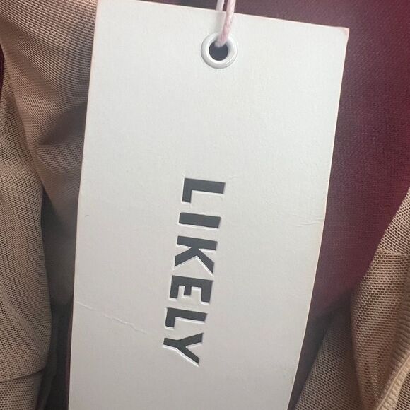 Revolve Likely Tearose Strapless Bandeau Top Burgundy - Picture 6 of 9